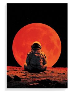 Astronaut Under Red Moon