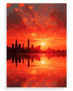 Fiery Sunset Skyline