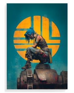 Cyberpunk Girl With Robot