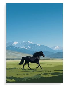 Majestic Black Horse Landscape