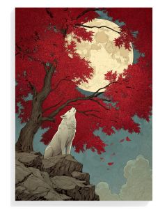 Howling Wolf Under Moon