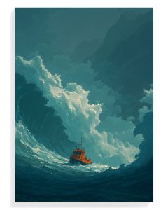 Tugboat in Turbulent Waves