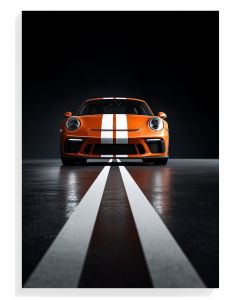 Dynamic Orange Sports Car