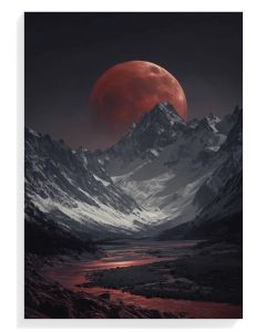 Crimson Moonlit Mountains