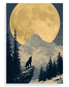 Wolf Howling at Moon
