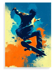 Dynamic Skateboarder Splash