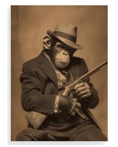 Gangster Chimpanzee Portrait