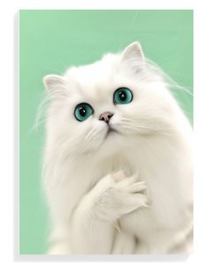 Whimsical White Cat Portrait