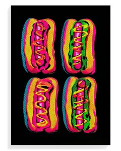 Neon Hot Dog Pop Art