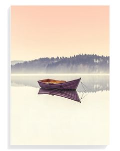 Serene Purple Boat Reflection