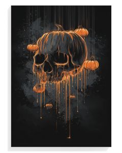 Gothic Skull With Pumpkins