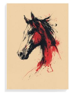 Majestic Horse Abstract Red