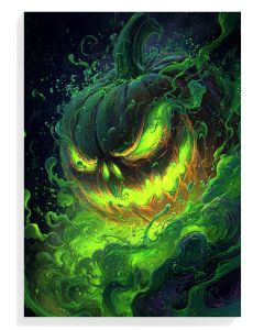 Sinister Green Pumpkin Art