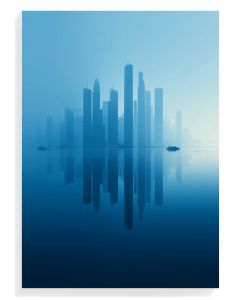 Blue Cityscape Reflection