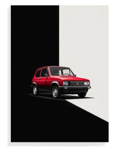 Retro Red Car Minimalism
