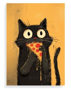 Playful Cat Pizza Art