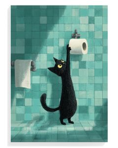 Playful Black Cat Illustration