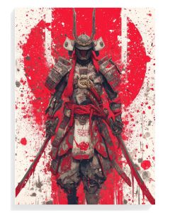 Samurai Warrior Abstract Red