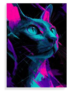 Neon Cat Portrait