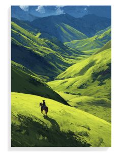 Lone Rider in Verdant Valley