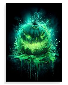 Glowing Green Pumpkin Art