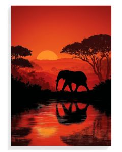 Elephant Silhouette Sunset