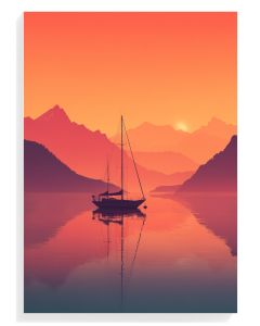 Serene Sunset Sailboat
