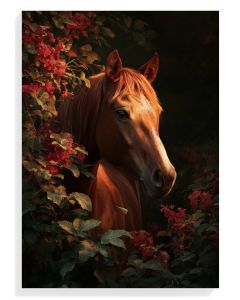 Majestic Horse Among Blooms