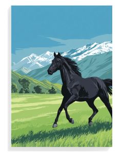Majestic Black Horse Landscape