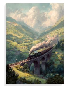 Steam Train Over Viaduct