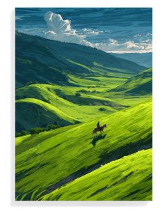Rider In Lush Green Valley