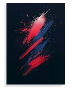 Abstract Brushstrokes in Red and Blue