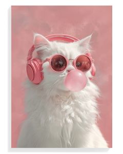 Trendy Cat With Bubblegum