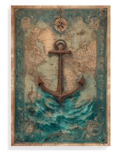 Nautical Anchor Map Art