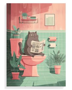 Whimsical Cat Reading