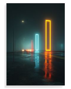 Neon Reflections in Fog