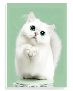 Adorable White Cat Portrait