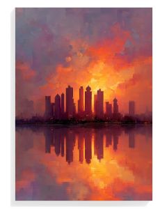 Sunset Cityscape Reflection