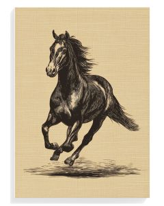 Galloping Black Horse Illustration