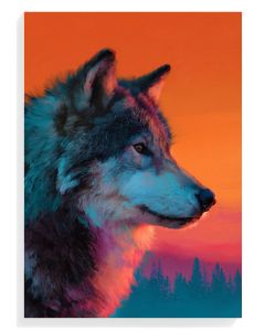 Vibrant Wolf Silhouette