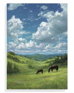 Serene Horses in Pastoral Landscape