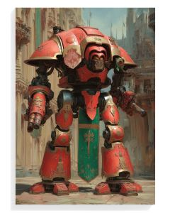 Crimson Mech Warrior Art