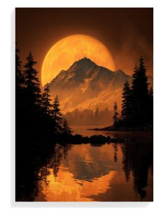Moonlit Mountain Reflection
