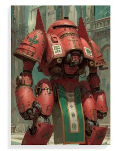 Crimson Mech Warrior Art