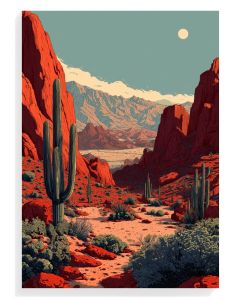 Desert Cactus Landscape Art