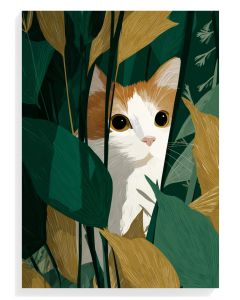 Curious Cat in Jungle Green