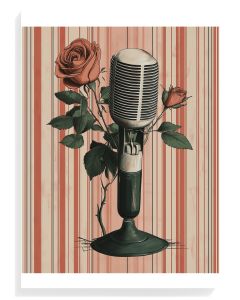 Vintage Microphone With Roses