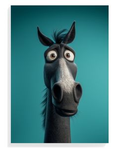 Whimsical Black Horse Portrait