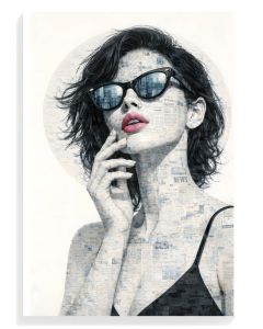 Chic Newsprint Portrait