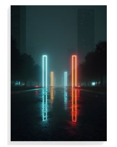 Neon Reflections in Fog